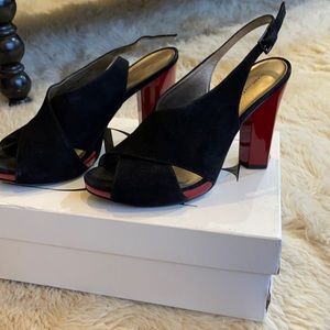 Diane von Furstenberg Black suede Marlene Heels